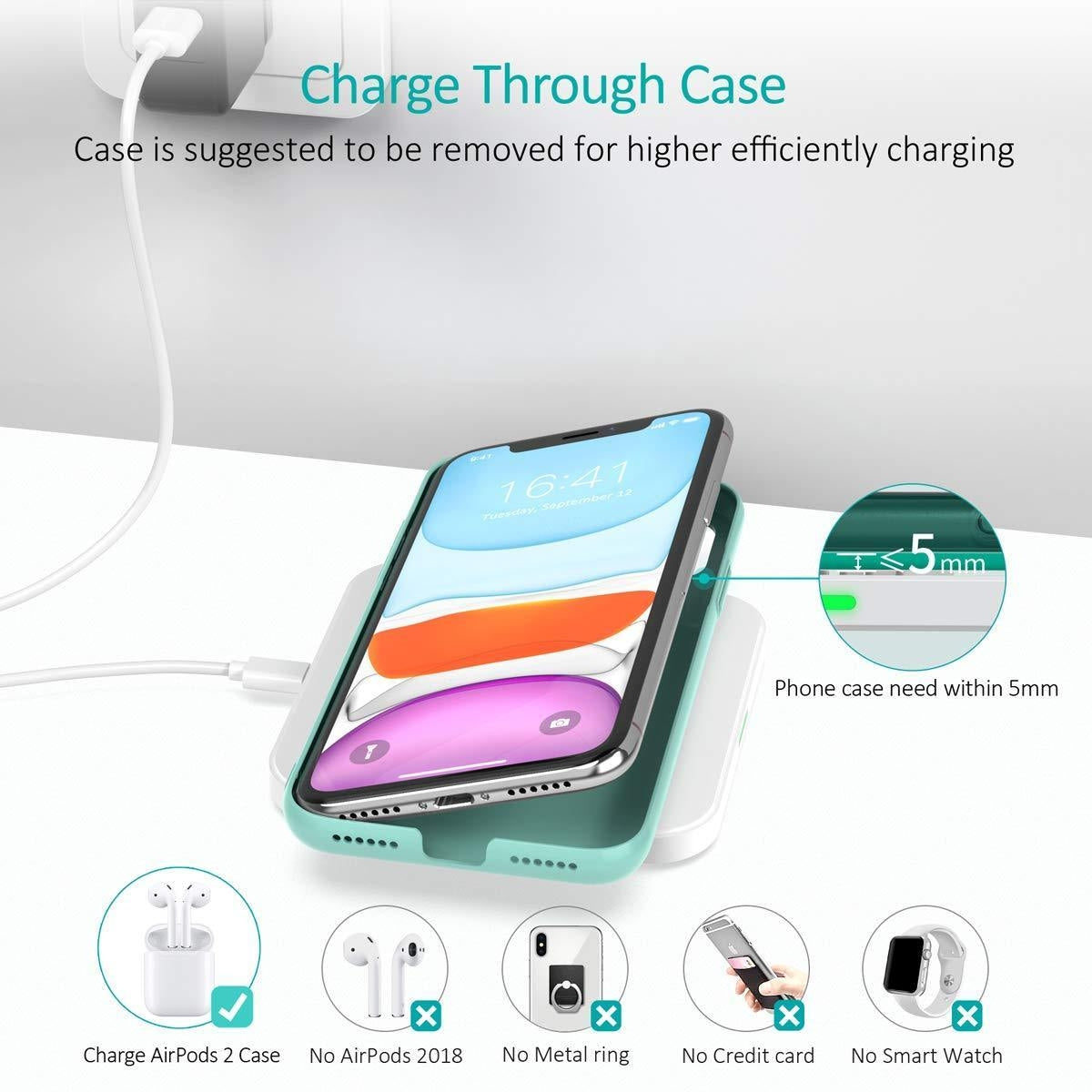 CHOETECH T511BW Fast Wireless Charging Pad Black And White 2 Pack V28-ELECHOT511BW