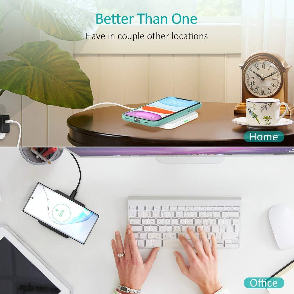 CHOETECH T511BW Fast Wireless Charging Pad Black And White 2 Pack V28-ELECHOT511BW