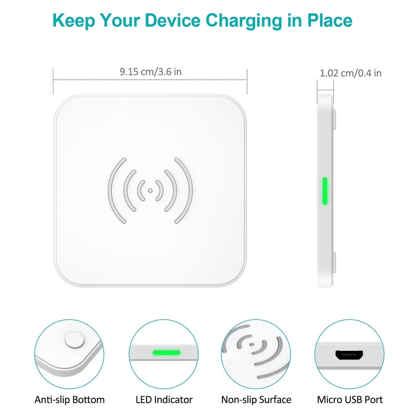 CHOETECH T511-S 10W/7.5W Fast Wireless Charger Pad (White) V28-ELECHOT511SWH