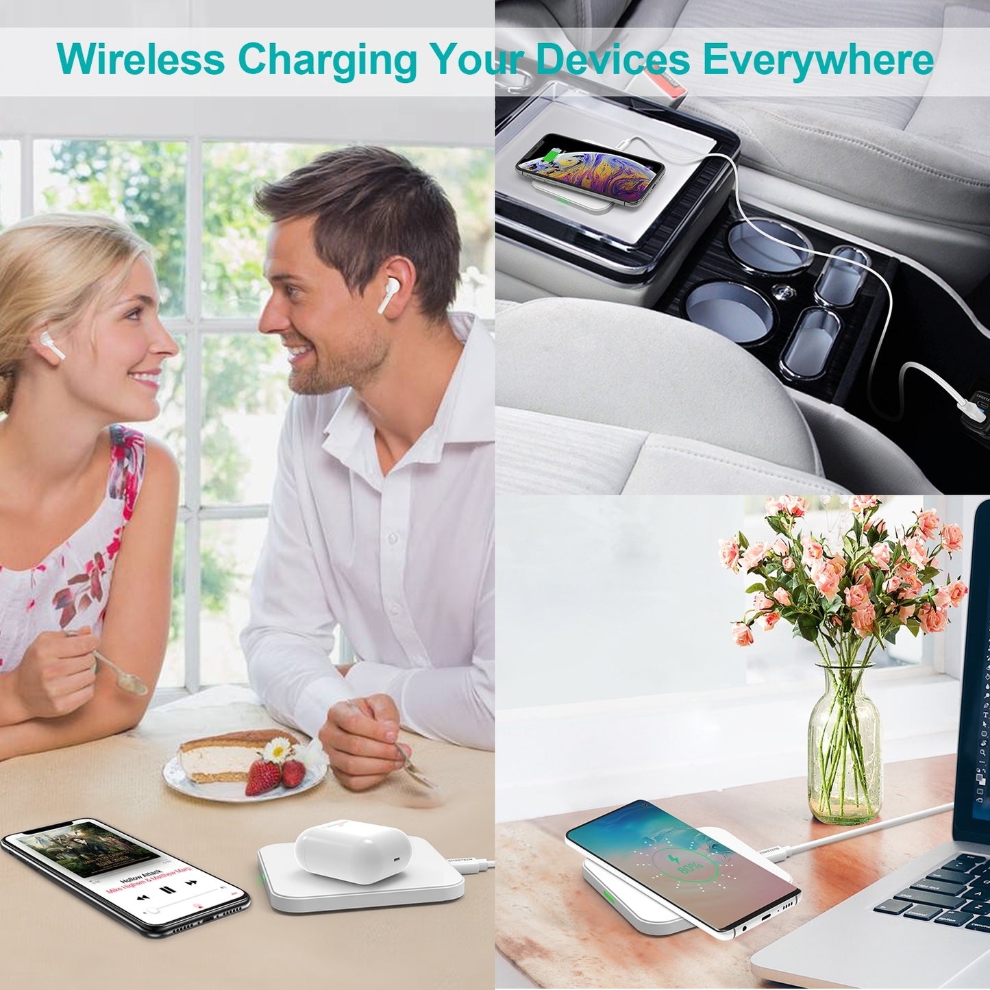 CHOETECH T511-S 10W/7.5W Fast Wireless Charger Pad (White) V28-ELECHOT511SWH