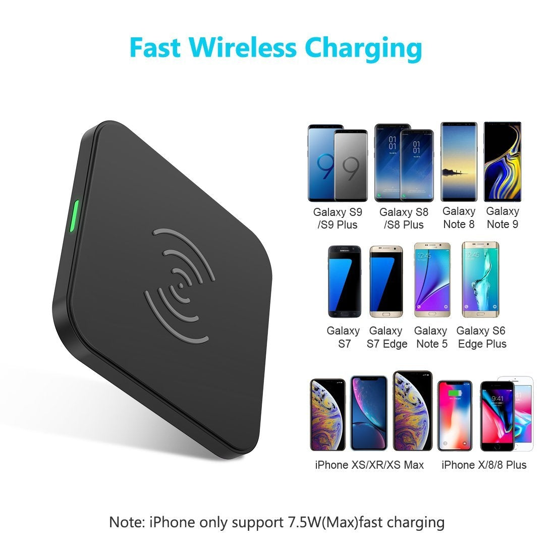 CHOETECH T511S 10W/7.5W Fast Wireless Charger Pad V28-ELECHOT511S