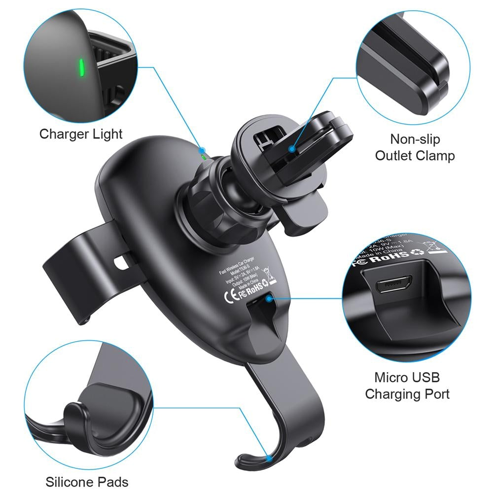 CHOETECH T536-S Fast Wireless Charging Car Mount Phone Holder V28-ELECHOT536S
