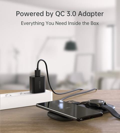 Choetech T570-S 2-in-1 Wireless Charger, 10W Max Wireless Charging Pad with Adapter for Galaxy Watch V28-ELECHOT570S