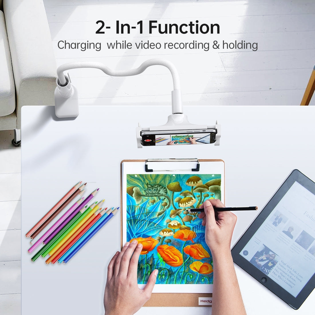 CHOETECH T584-F 2-in-1 15W Phone Mount with Fast Wireless Charger (for 4-7 inch) V28-ELECHOT584F