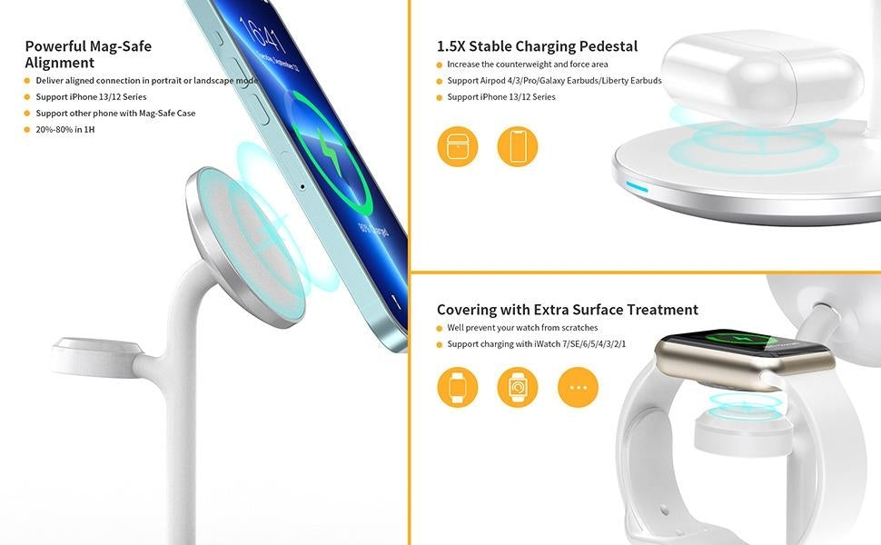 CHOETECH T585-F 3-in-1 Wireless Charging Station Dock V28-ELECHOT585F
