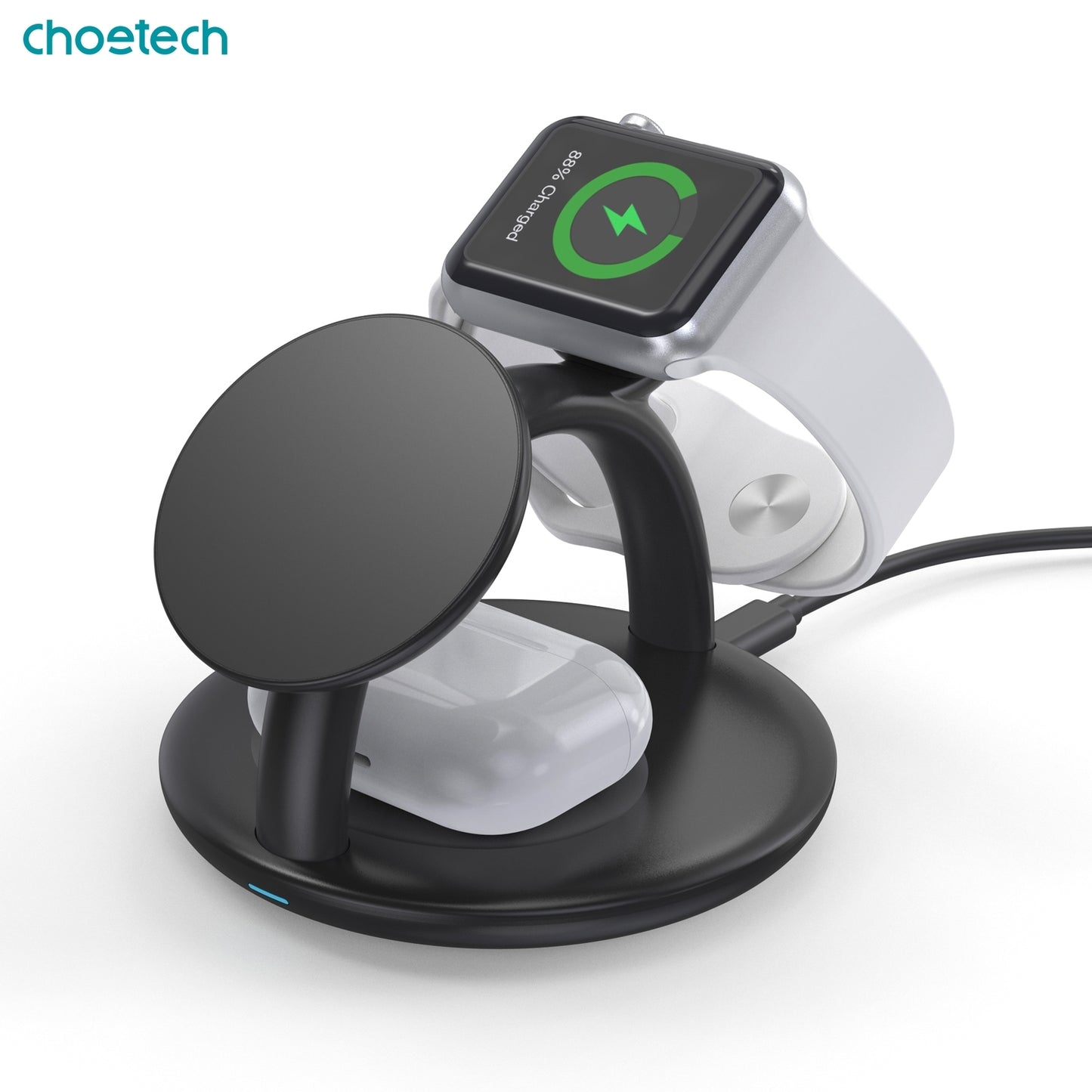 CHOETECH T587-F 3-in-1 Magnetic Wireless Charger Station for iPhone 12/13/14/AirPods Pro/iWatch V28-ELECHOT587F