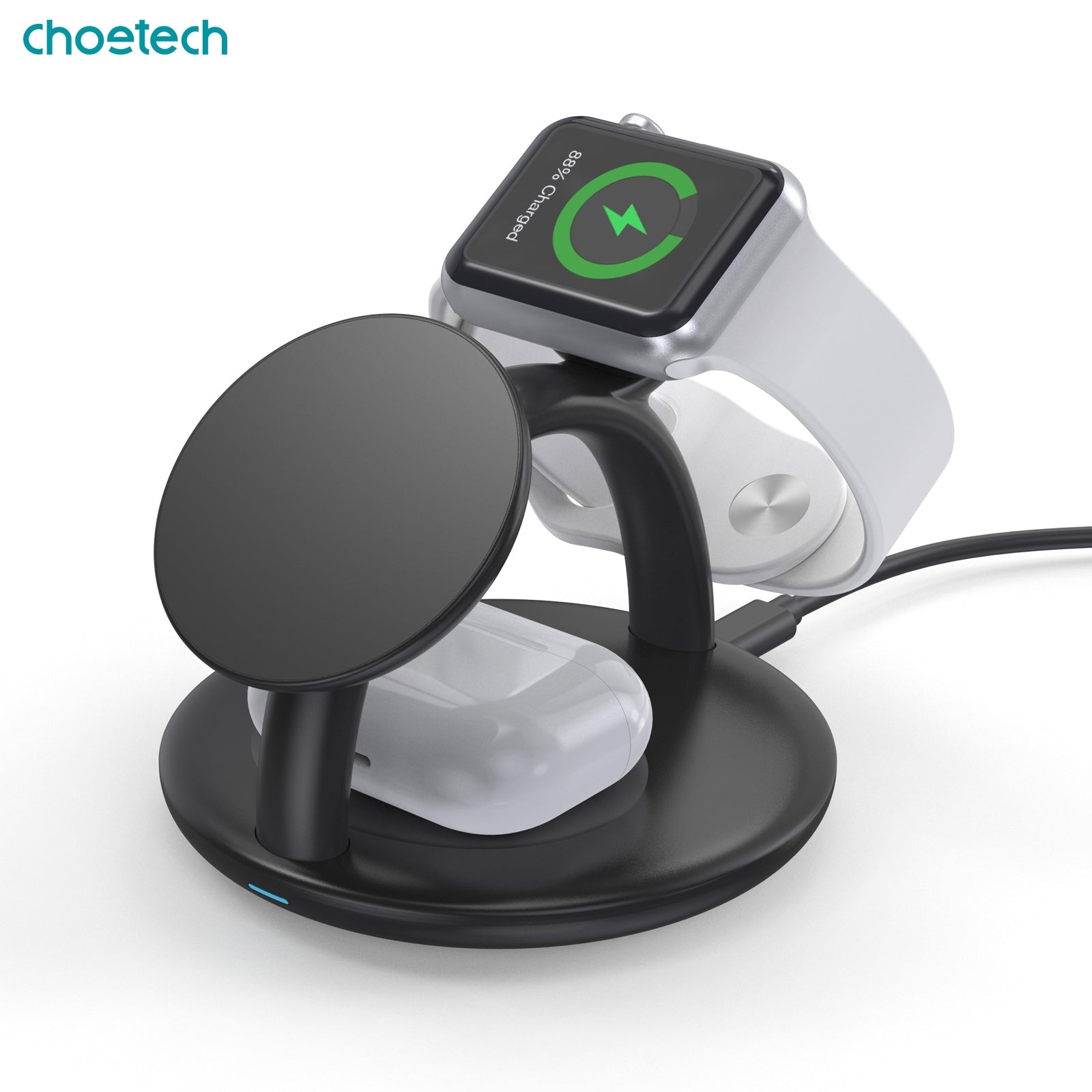 CHOETECH T587-F 3-in-1 Magnetic Wireless Charger Station for iPhone 12/13/14/AirPods Pro/iWatch V28-ELECHOT587F