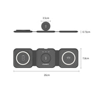 CHOETECH T588-F-BK 3-in-1 Foldable Fast Wireless Charger for Phone/Watch/Earphone V28-ELECHOT588FBK