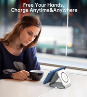 CHOETECH T588-F-WH 3-in-1 Foldable Fast Wireless Charger for Phone/Watch/Earphone V28-ELECHOT588FWH