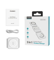 CHOETECH T588-F-WH 3-in-1 Foldable Fast Wireless Charger for Phone/Watch/Earphone V28-ELECHOT588FWH
