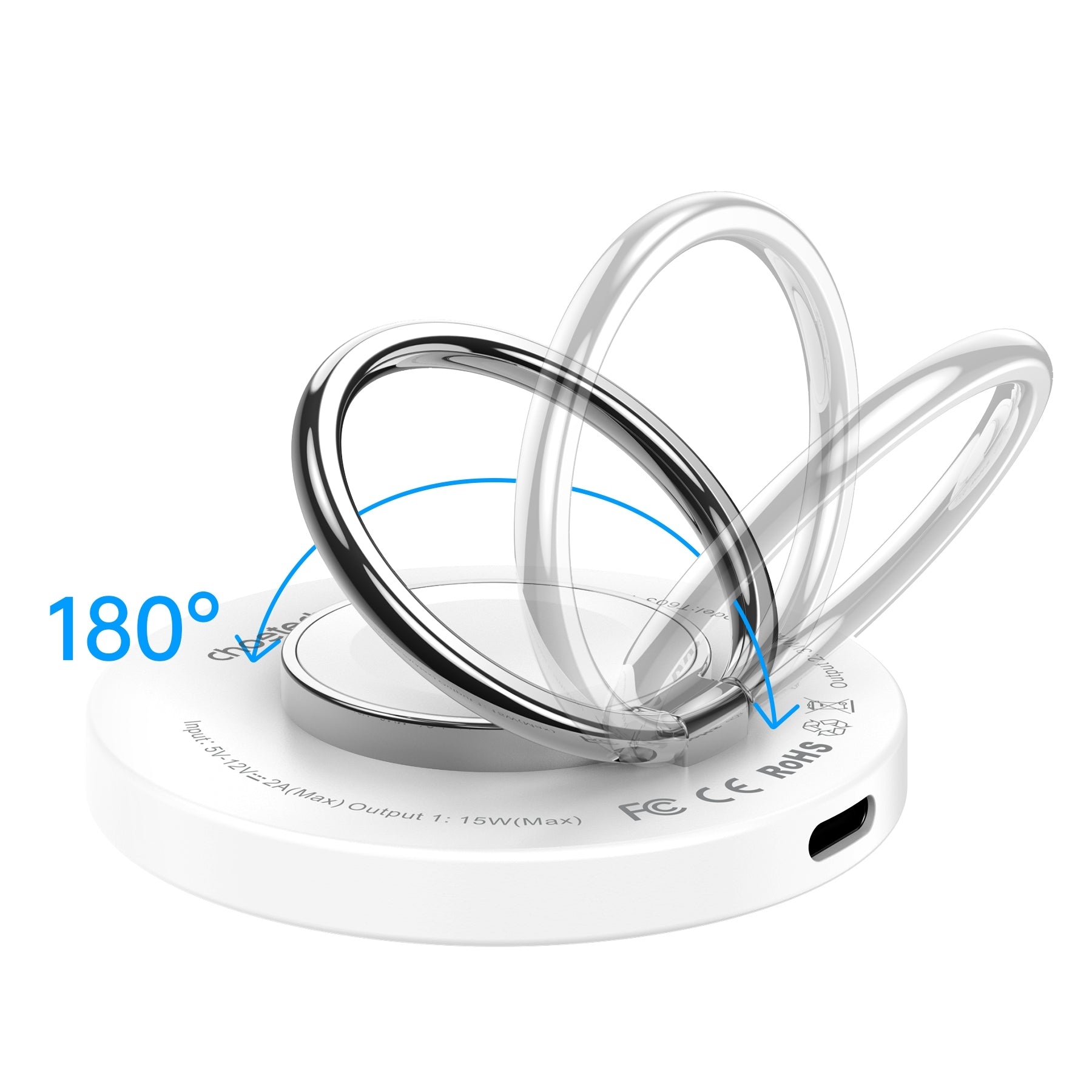 CHOETECH T603-F Ring Holder and Magnetic 15W Wireless Charger for Phone/airPod/iWatch V28-ELECHOT603F