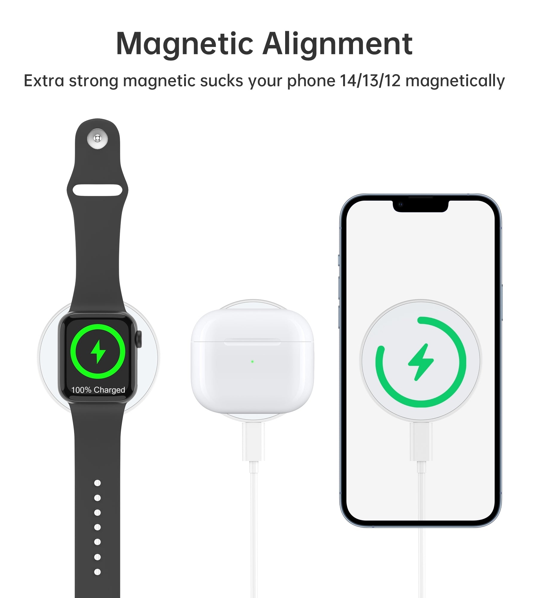 CHOETECH T603-F Ring Holder and Magnetic 15W Wireless Charger for Phone/airPod/iWatch V28-ELECHOT603F