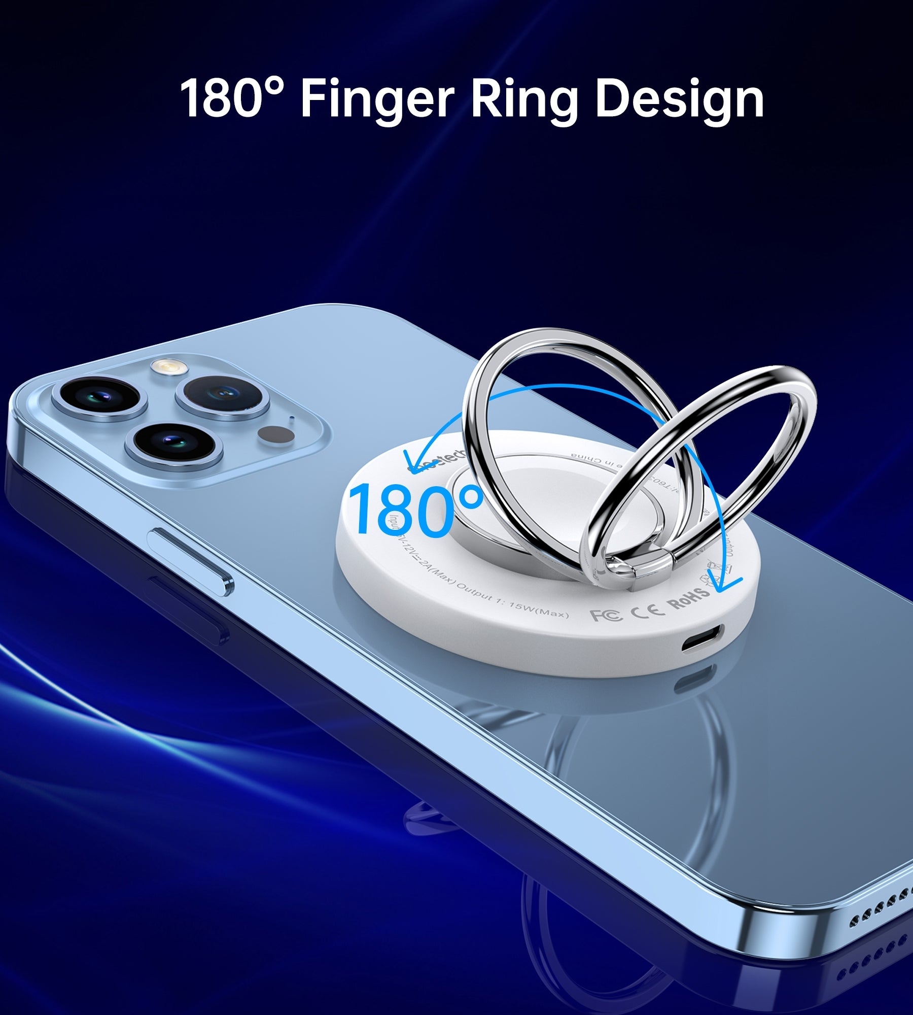 CHOETECH T603-F Ring Holder and Magnetic 15W Wireless Charger for Phone/airPod/iWatch V28-ELECHOT603F