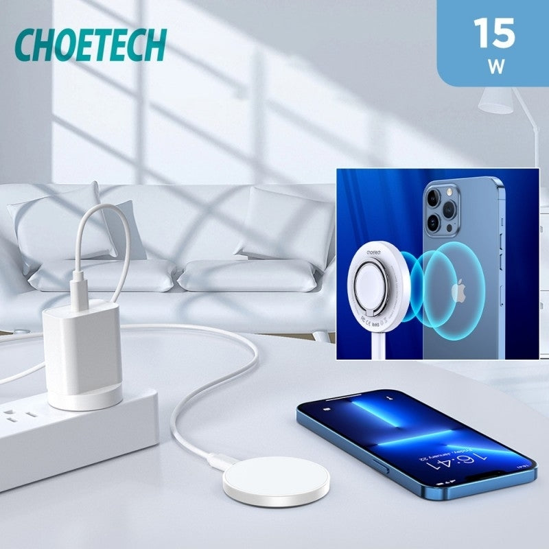 CHOETECH T603-F Ring Holder and Magnetic 15W Wireless Charger for Phone/airPod/iWatch V28-ELECHOT603F
