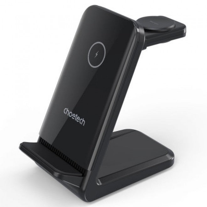 CHOETECH T608-F-BK 15W 4-in-1 Wireless Charger Stand for iWatch and Samsung Watch (Black) V28-ELECHOT608FBK