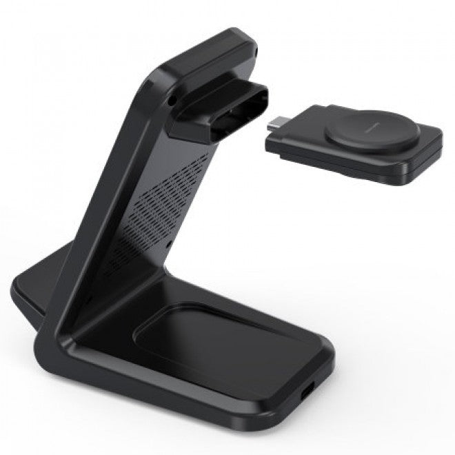 CHOETECH T608-F-BK 15W 4-in-1 Wireless Charger Stand for iWatch and Samsung Watch (Black) V28-ELECHOT608FBK