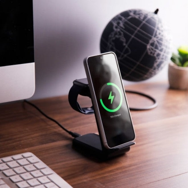 CHOETECH T608-F-BK 15W 4-in-1 Wireless Charger Stand for iWatch and Samsung Watch (Black) V28-ELECHOT608FBK