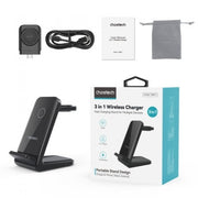 CHOETECH T608-F-BK 15W 4-in-1 Wireless Charger Stand for iWatch and Samsung Watch (Black) V28-ELECHOT608FBK