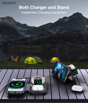 CHOETECH T616-F-BK 3in1 Magnetic Foldable Wireless Charger Black V28-ELECHOT616FBK