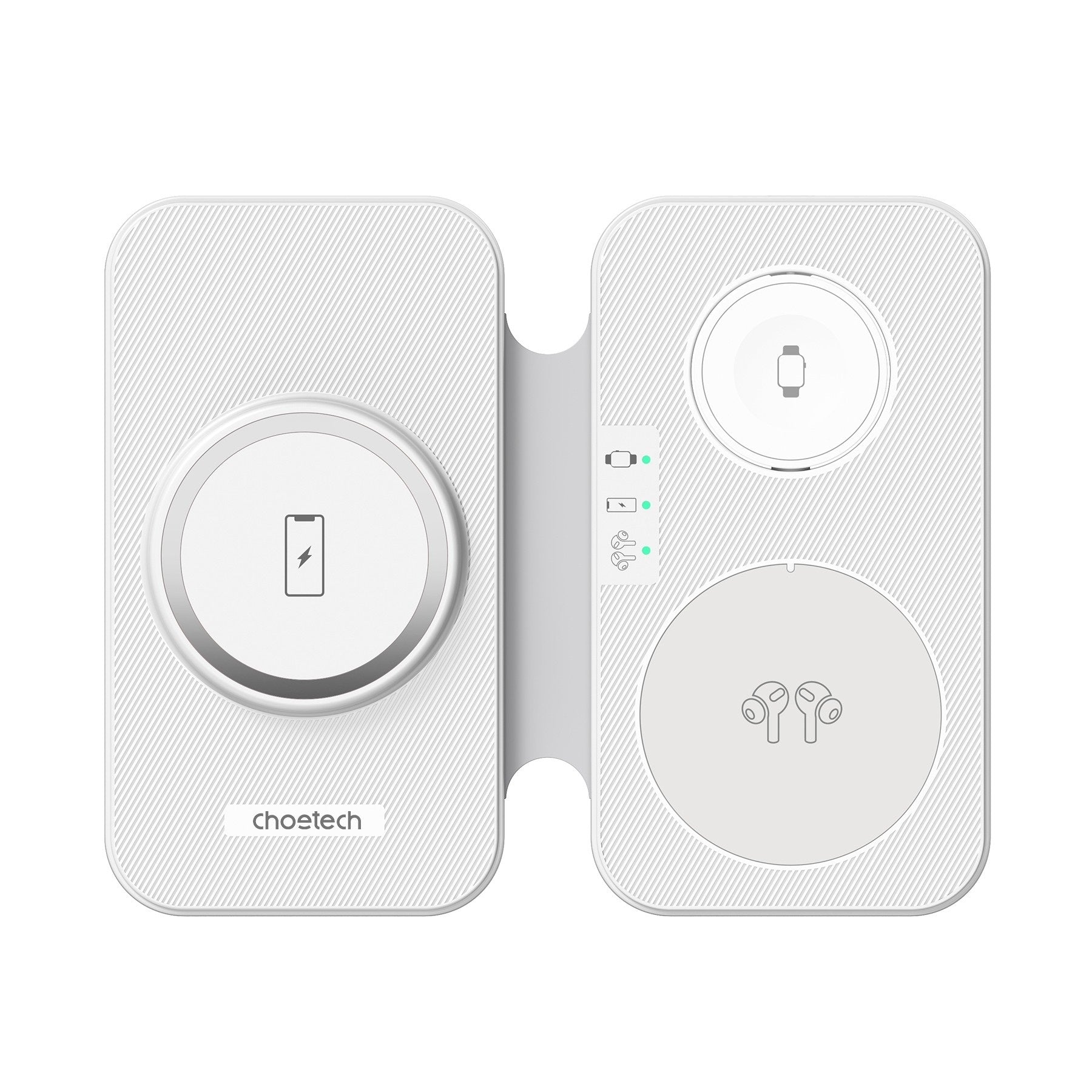 CHOETECH T616-F-WH 3in1 Magnetic Foldable Wireless Charger White V28-ELECHOT616FWH