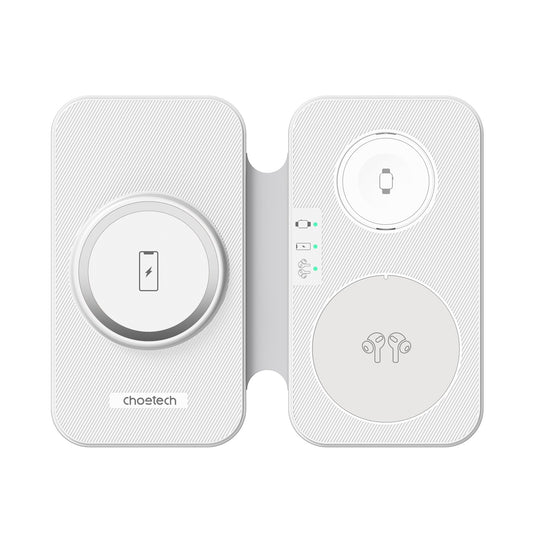 CHOETECH T616-F-WH 3in1 Magnetic Foldable Wireless Charger White V28-ELECHOT616FWH