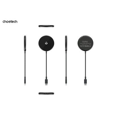 CHOETECH T697-F 15W/7.5W/5W magnetic charger for iPhone, Air Pods and more 1.5M Black V28-ELECHOT697F