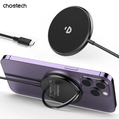 CHOETECH T697-F 15W/7.5W/5W magnetic charger for iPhone, Air Pods and more 1.5M Black V28-ELECHOT697F