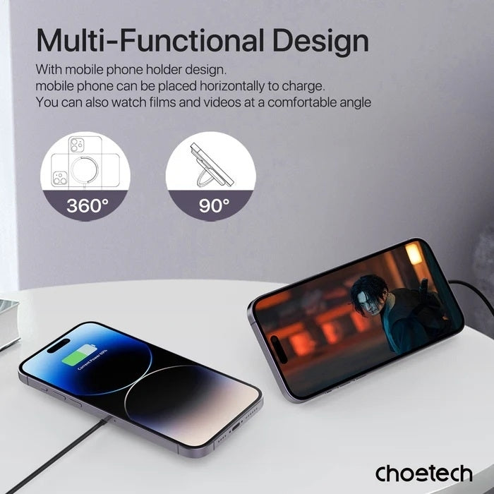 CHOETECH T697-F 15W/7.5W/5W magnetic charger for iPhone, Air Pods and more 1.5M Black V28-ELECHOT697F