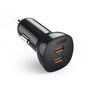 CHOETECH TC0008-BK Dual USB-C 36W Car Charger Adapter Black V28-ELECHOTC0008BK