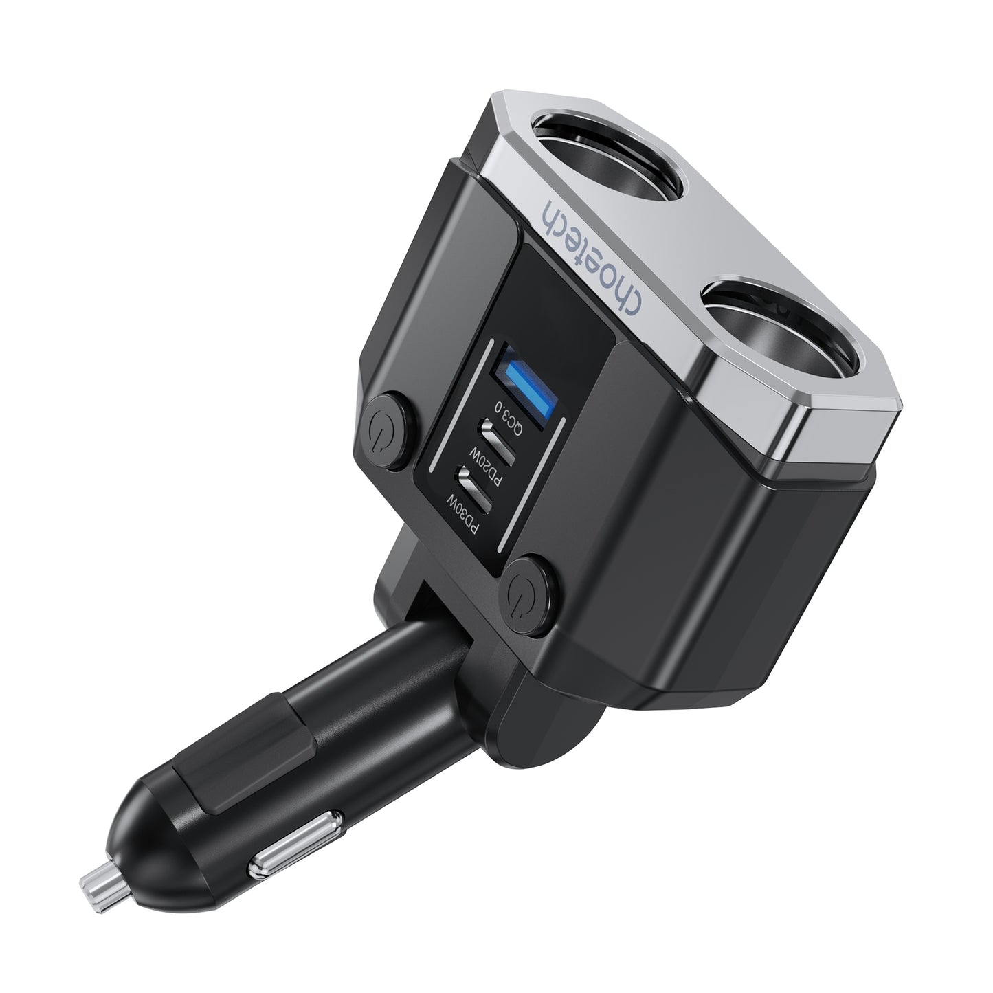 CHOETECH TC0020 45W 2 Sockets + 2x USB-C + 1x USB-A Cigarette Lighter Splitter V28-ELECHOTC0020