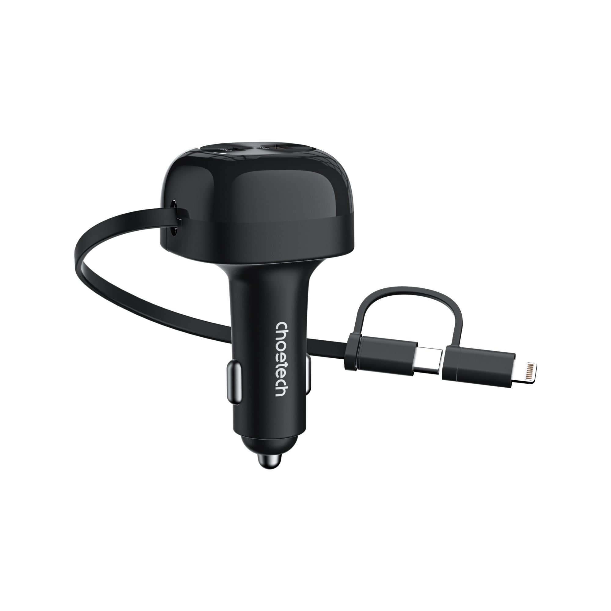 CHOETECH TC0036 PD45W USB-C+USB-A car charger with C+L Interface V28-ELECHOTC0036
