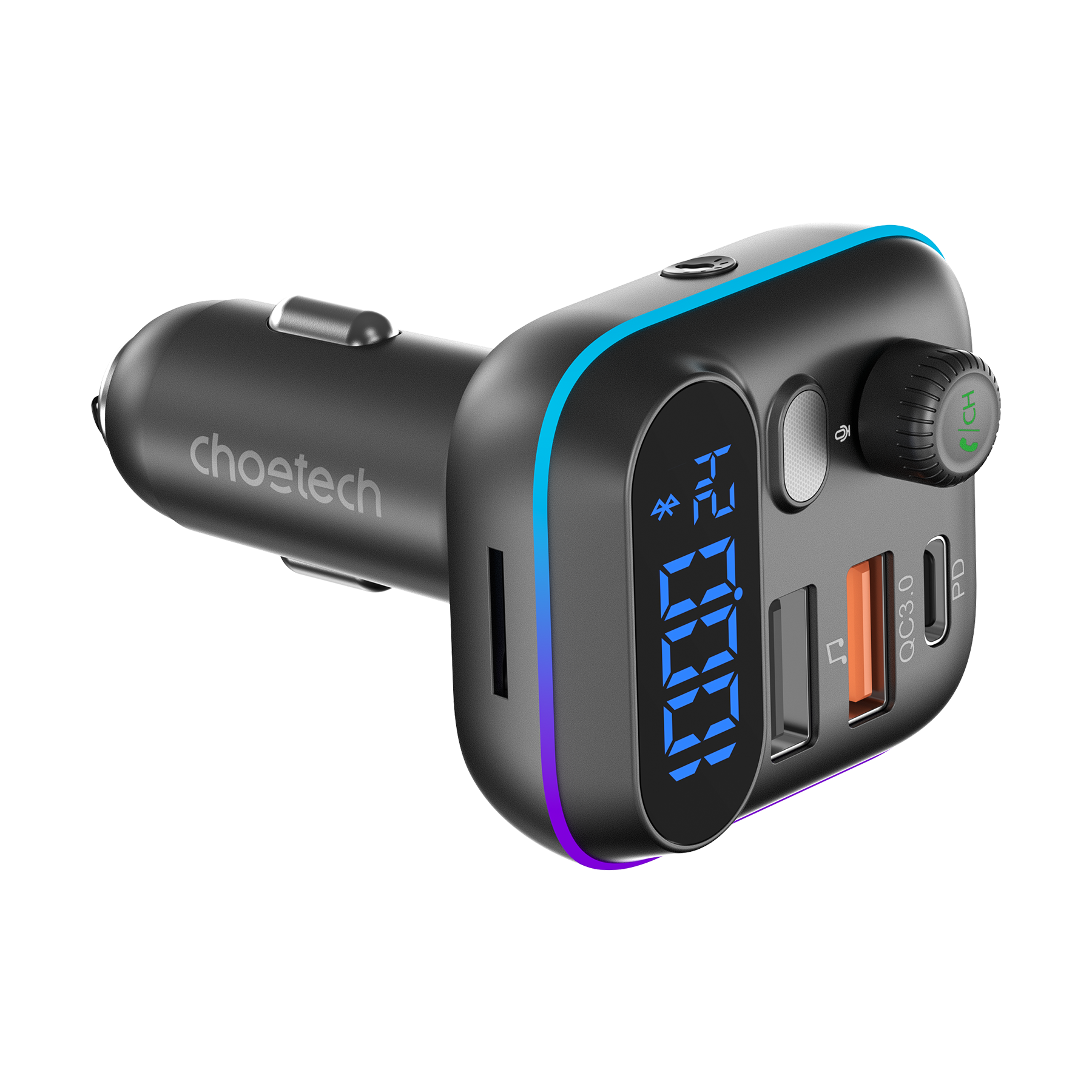 Choetech TC0050 PD36W Bluetooth FM Car Transmitter Charger V28-ELECHOTC0050