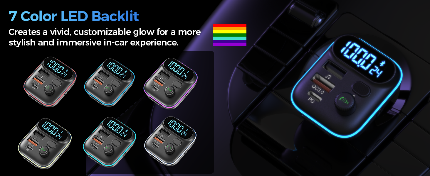 Choetech TC0050 PD36W Bluetooth FM Car Transmitter Charger V28-ELECHOTC0050