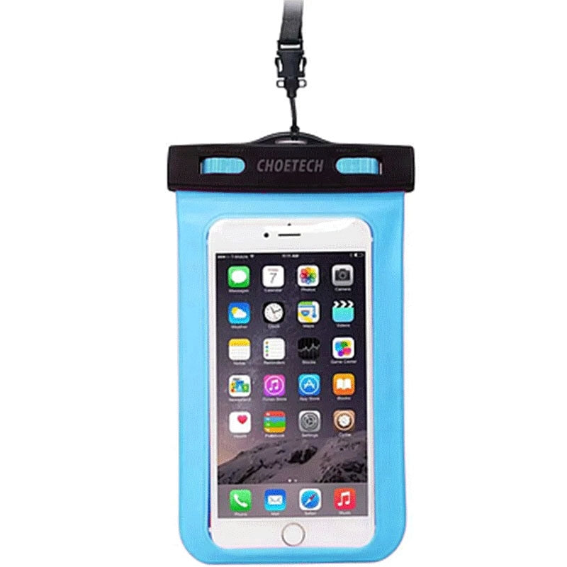 CHOETECH WPC007-BE Universal WaterProof Cell Phone Pouch bag up to 8-inch (Blue) V28-ELECHOWPC007BE