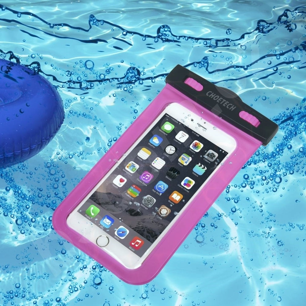 CHOETECH WPC007-PK Universal WaterProof Cell Phone Pouch bag up to 8-inch (Pink) V28-ELECHOWPC007PK