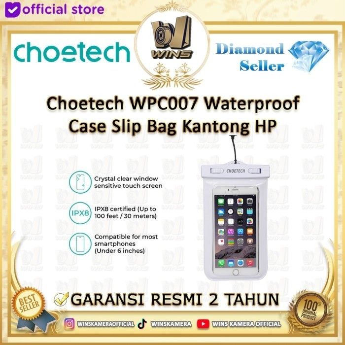 CHOETECH WPC007 Universal WaterProof Cell Phone Pouch Pouch Bag (8-inch/White) V28-ELECHOWPC007WH