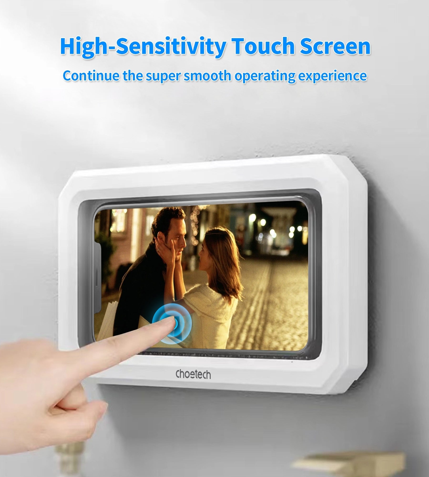 CHOETECH WPC008 Bathroom Waterproof Phone holder (up to 6.7-inch) White V28-ELECHOWPC008
