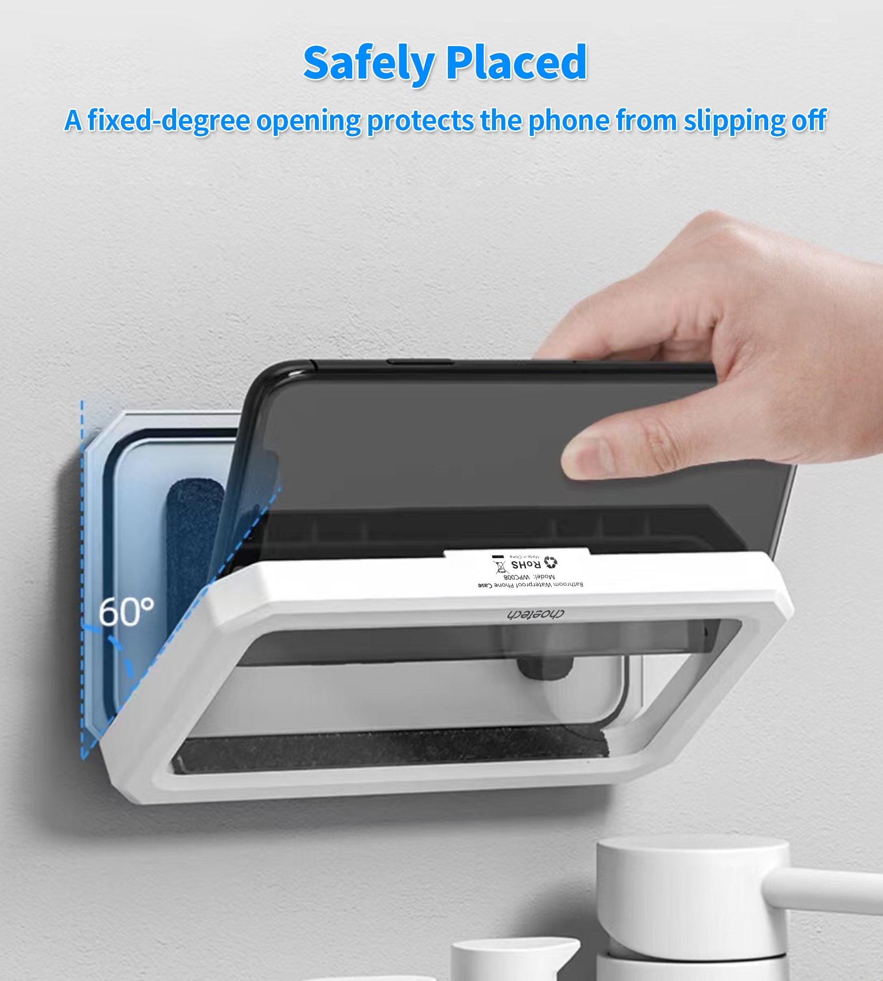 CHOETECH WPC008 Bathroom Waterproof Phone holder (up to 6.7-inch) White V28-ELECHOWPC008