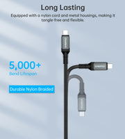 CHOETECH XCC-1040 USB-C M to M 240W Super Fast Speed Gen3 Cable 1.2M V28-ELECHOXCC1040