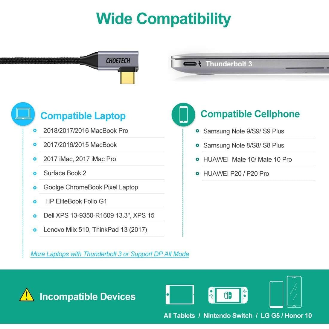 Choetech XCH-1803 USB C to HDMI Braided Cable 4K@60Hz V28-ELECHOXCH1803