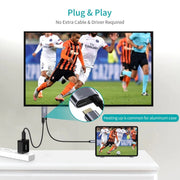 CHOETECH XCH-M180-GY-V2 Unidirectional Adapter USB-C (male) to HDMI 4K 60Hz (male) + PD100W Power Delivery V28-ELECHOXCHM180GYV2