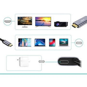 CHOETECH XCH-M180-GY-V2 Unidirectional Adapter USB-C (male) to HDMI 4K 60Hz (male) + PD100W Power Delivery V28-ELECHOXCHM180GYV2