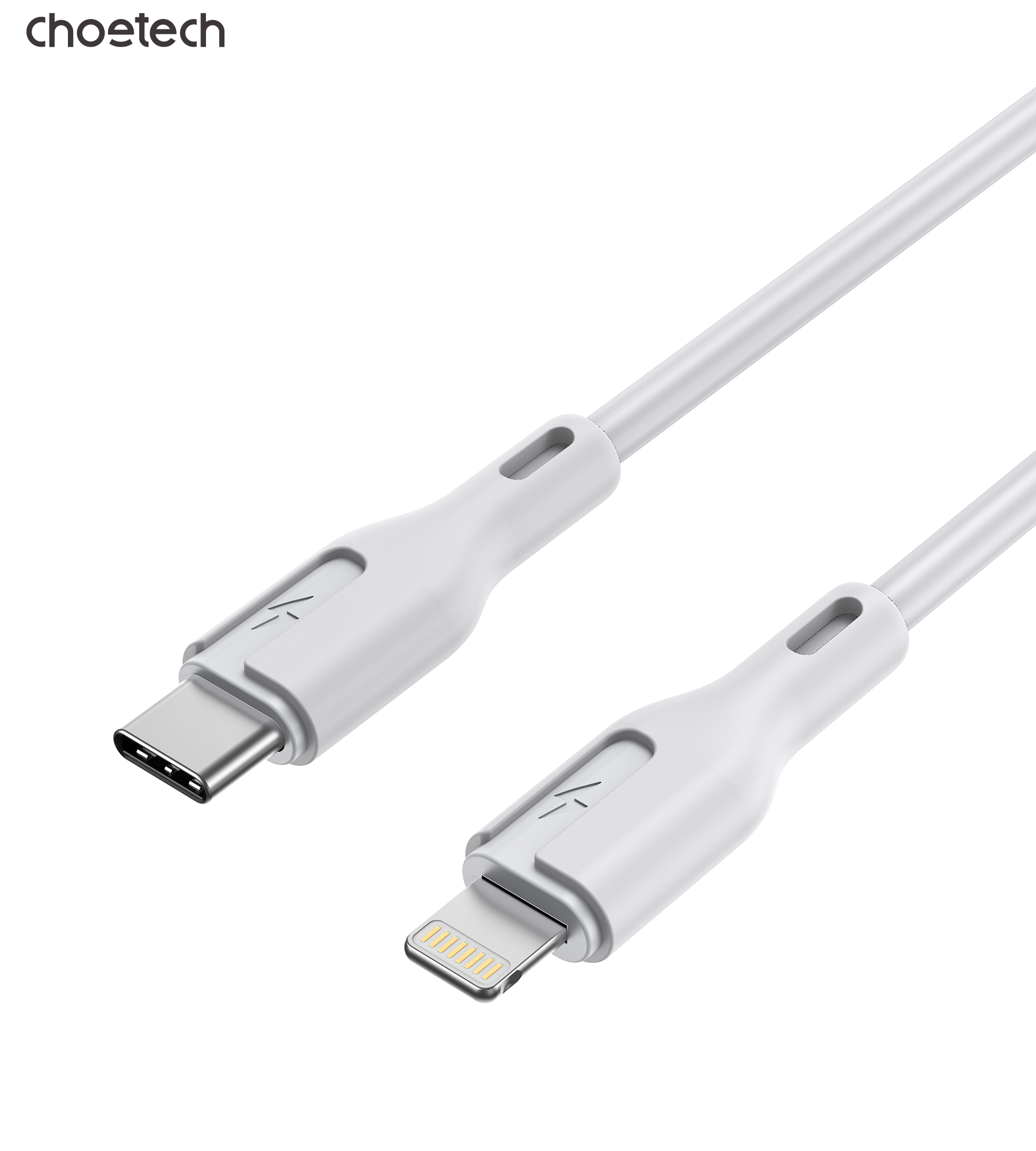 CHOETECH XCL-0002 Silicone USB-C to L Cable 1m White V28-ELECHOXCL0002