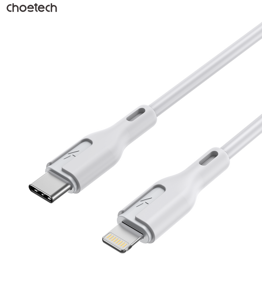 CHOETECH XCL-0002 Silicone USB-C to L Cable 1m White V28-ELECHOXCL0002