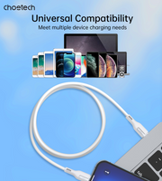 CHOETECH XCL-0002 Silicone USB-C to L Cable 1m White V28-ELECHOXCL0002