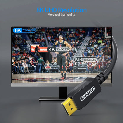 CHOETECH XDD01 DP to DP Cable 2M 8K 60Hz V28-ELECHOXDD01
