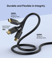CHOETECH XHH-TP20 8K HDMI 2.1 Cable 8K@60Hz 48Gbps 2M Braided Cable - Black V28-ELECHOXHHTP20