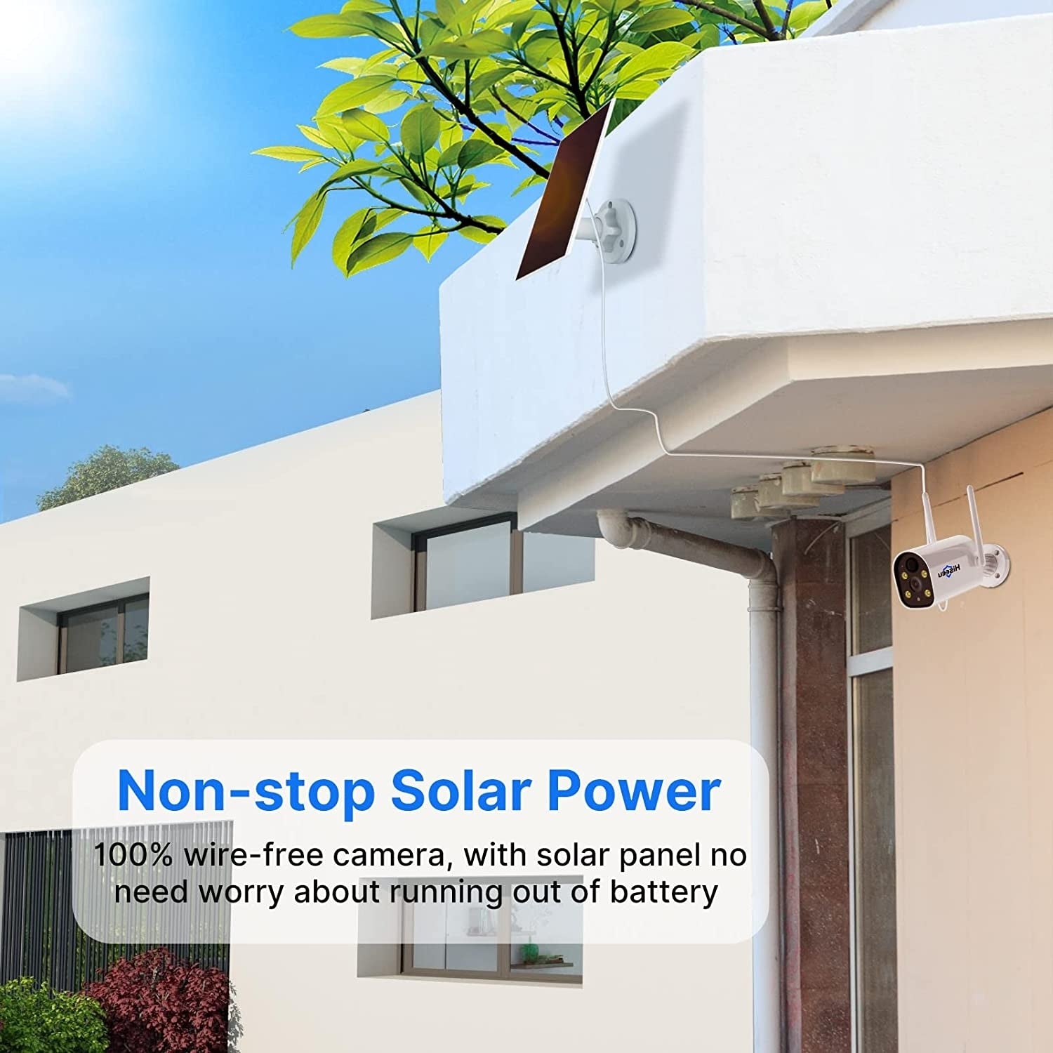 Hiseeu C40 Indoor/Outdoor WiFi Battery Camera With Solar Panel V28-ELEHISC40