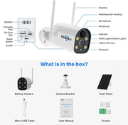 Hiseeu C40 Indoor/Outdoor WiFi Battery Camera With Solar Panel V28-ELEHISC40