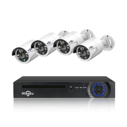 Hiseeu H5NVR-P4-612P 4CH 2MP/1080P PoE CCTV System (2TB HDD) V28-ELEHISH5NVRP4612P